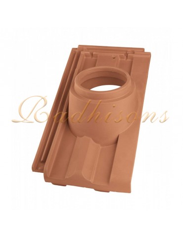 Tuile support cheminée Ø125mm argile PRIMUS (45x26)cm ROUGE NATURELLE