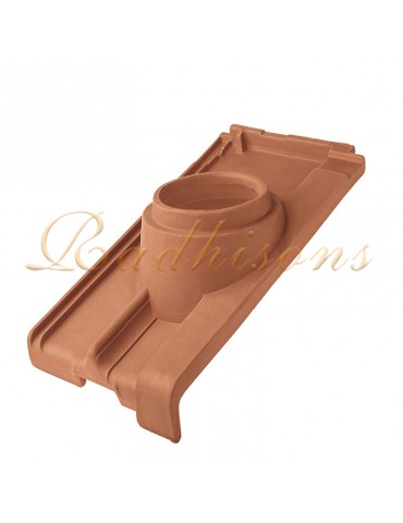 Tuile support cheminée Ø125mm argile DOMUS (43x26)cm ROUGE NATURELLE