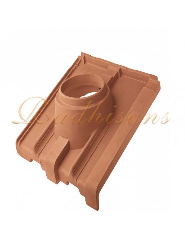Tuile support cheminée Ø150mm argile DOMUS (43x48) cm ROUGE NATURELLE